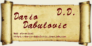 Dario Dabulović vizit kartica